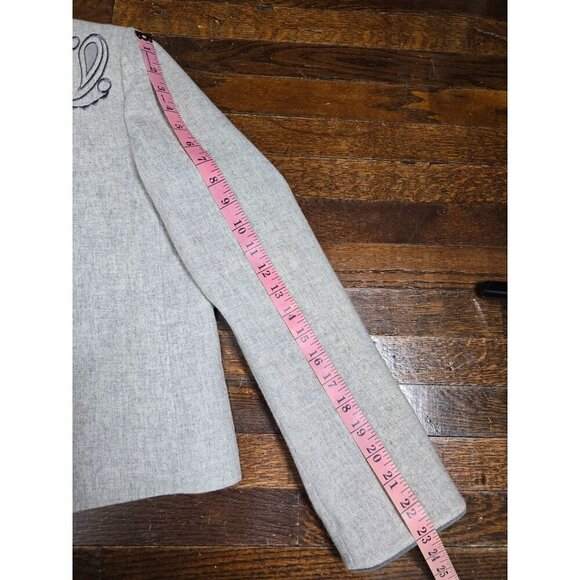 Vintage 1970s Lilli Ann Gray Wool Embroidered Jacket Blazer - Picture 11 of 16